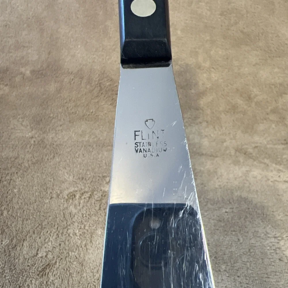 Vintage Flint Vanadium Stainless Icing Spreader Spatula Black Handle ECKO‎ USA